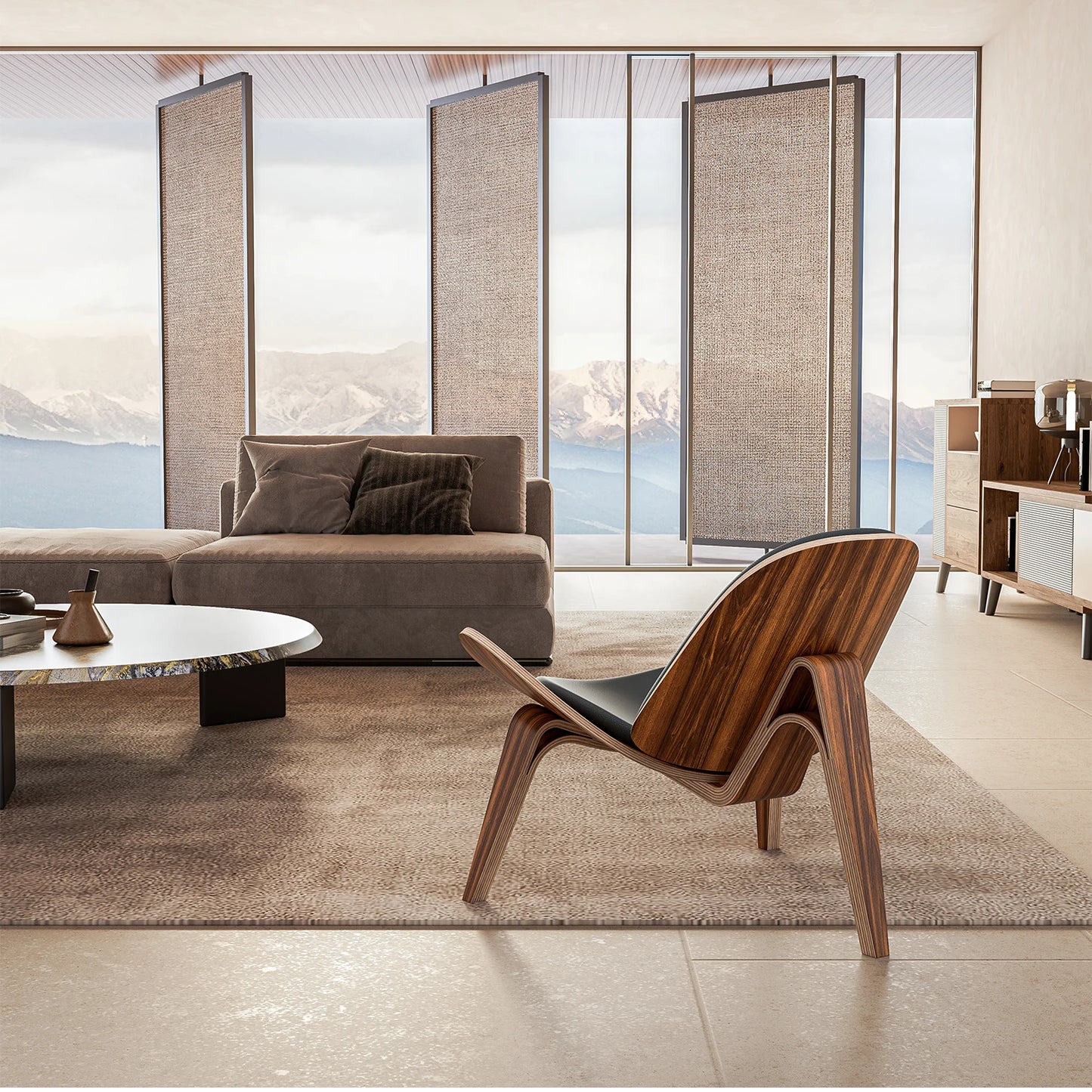 Lounge Nordisk Træ Stol
