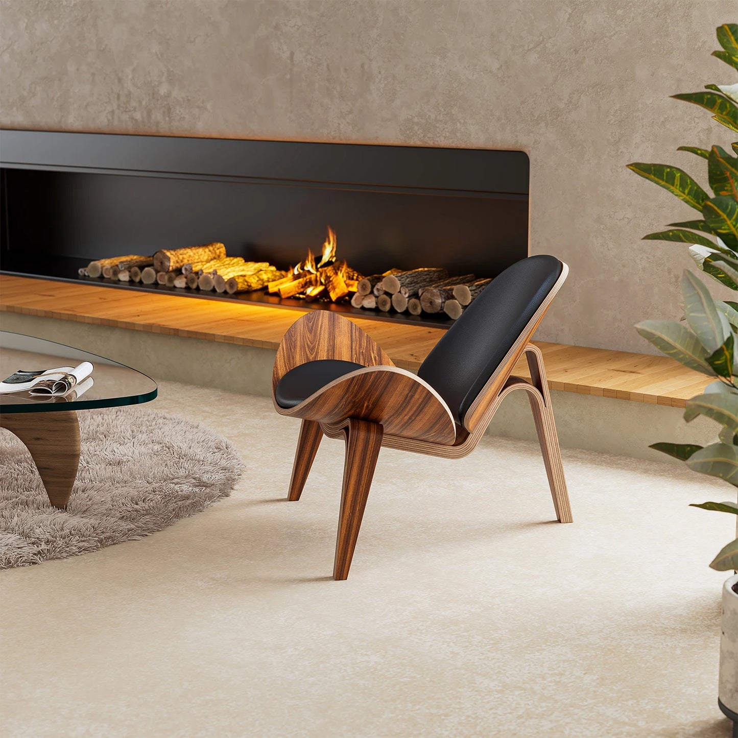 Lounge Nordisk Træ Stol