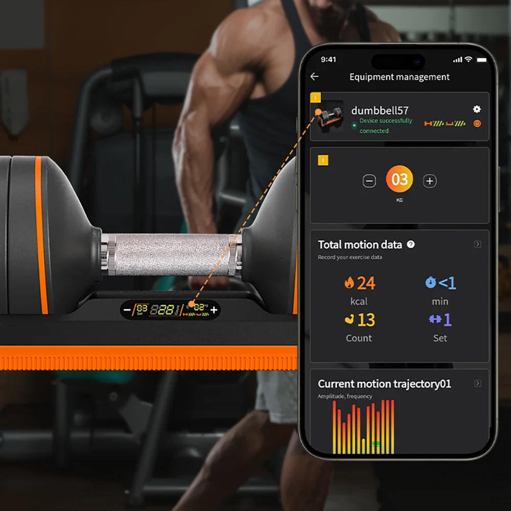 Smarte Hantel 1,5–16 kg, Echtzeit-Tracking, einstellbares Gewicht