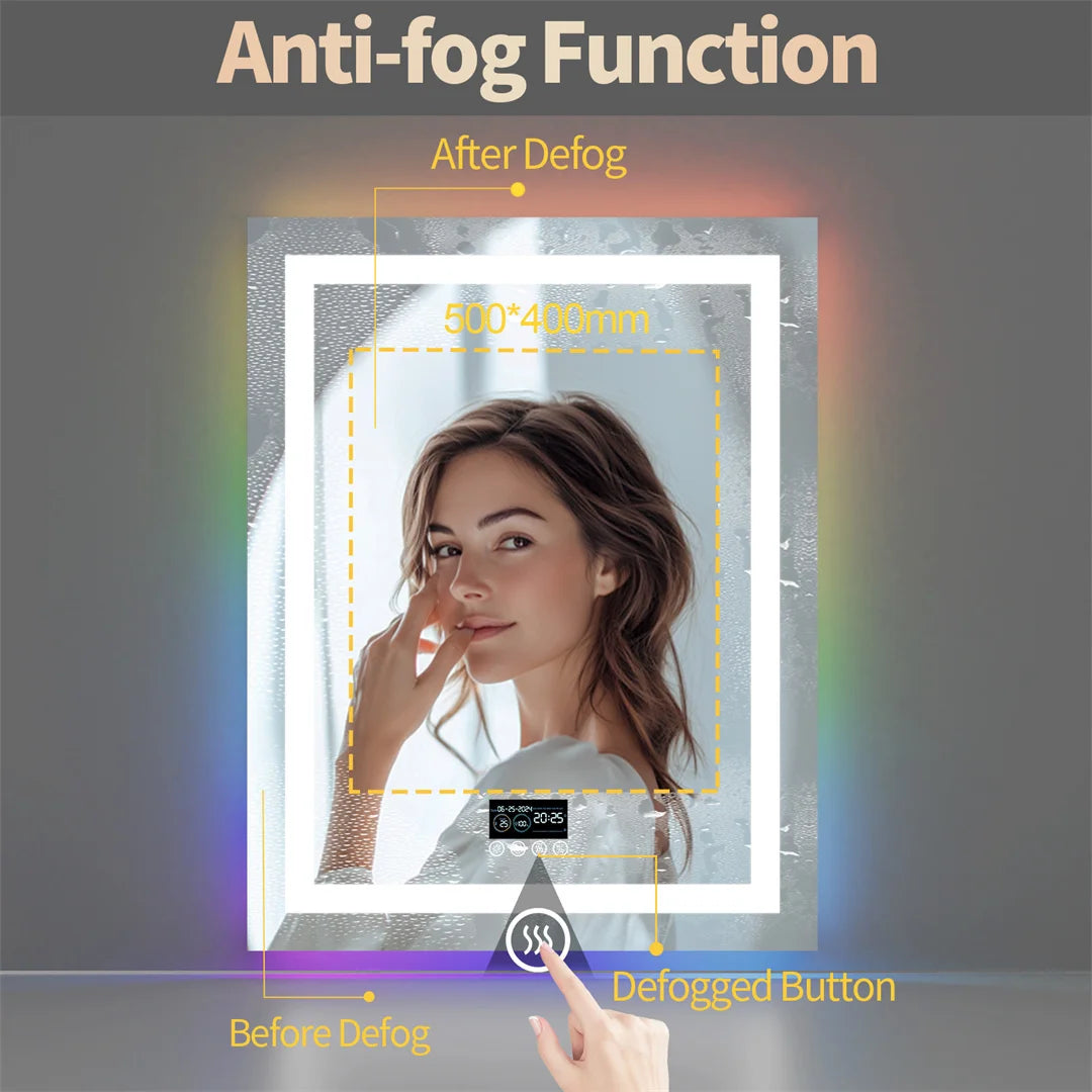 LED Badezimmerspiegel mit Bluetooth Lautsprecher – Exklusiver Toilettenspiegel mit RGB Licht
